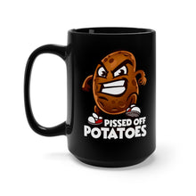 Load image into Gallery viewer, Pissed Off Potatoes Black Mug 15oz (Left hand)