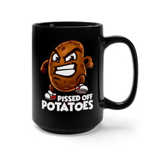 Load image into Gallery viewer, Pissed Off Potatoes Black Mug 15oz (Right hand)
