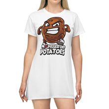 Load image into Gallery viewer, Pissed Off Potatoes All Over Print T-Shirt Dress Front only