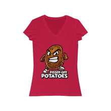 Load image into Gallery viewer, Pissed Off Potatoes Women's Jersey Short Sleeve V-Neck Tee