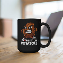 Load image into Gallery viewer, Pissed Off Potatoes Black Mug 15oz (Right hand)