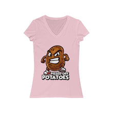 Load image into Gallery viewer, Pissed Off Potatoes Women&#39;s Jersey Short Sleeve V-Neck Tee
