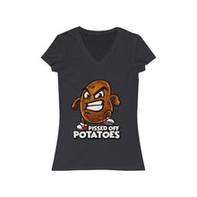 Load image into Gallery viewer, Pissed Off Potatoes Women&#39;s Jersey Short Sleeve V-Neck Tee
