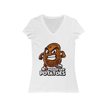 Load image into Gallery viewer, Pissed Off Potatoes Women&#39;s Jersey Short Sleeve V-Neck Tee
