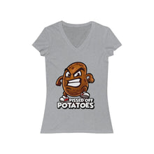 Load image into Gallery viewer, Pissed Off Potatoes Women&#39;s Jersey Short Sleeve V-Neck Tee
